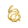 Stainless Steel Snake Animal Exaggerated Gothic Punk Style Electroplated Open Ring Jewelry