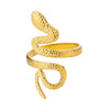 Stainless Steel Snake Animal Exaggerated Gothic Punk Style Electroplated Open Ring Jewelry