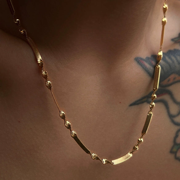 Stainless Steel Snake Bone Chain Geometric Minimalist Electroplating Design