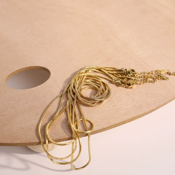 Stainless Steel Snake Bone Chain Geometric Style High Color Retention Chain