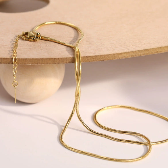 Stainless Steel Snake Bone Chain Geometric Style High Color Retention Chain