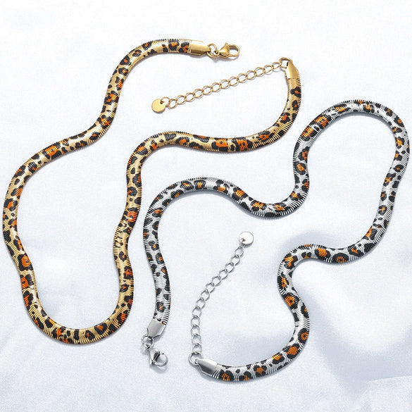 Stainless Steel Snake Bone Chain Women's Personality Animal Pattern Necklace With Electroplating