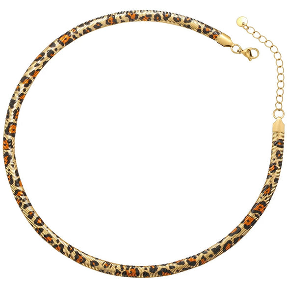 Stainless Steel Snake Bone Chain Women's Personality Animal Pattern Necklace With Electroplating