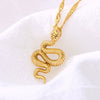 Stainless Steel Snake Cobra Pendant Unisex Necklace With Snake Bone Chain And Animal Zodiac Design Electroplated