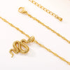 Stainless Steel Snake Cobra Pendant Unisex Necklace With Snake Bone Chain And Animal Zodiac Design Electroplated