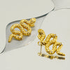 Stainless Steel Snake Earrings Electroplated With Animal Zodiac Style