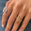 Stainless Steel Snake Geometric Ring Jewelry Electroplated With Gold And Set With Zircon