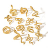 Stainless Steel Snake Shaped Geometric Ring For Women With Vacuum Electroplated 18K Gold Finish