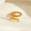 Stainless Steel Snake Zodiac Ring For Women With 18K Real Gold Electroplated