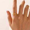Stainless Steel Snake Zodiac Ring For Women With 18K Real Gold Electroplated