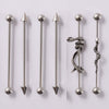 Stainless Steel Snakeshaped Barbell Earrings With Animal Zodiac Style And Electroplating Treatment