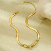 Stainless Steel Snakeshaped Chain 18K Gold Electroplated Women's Fashion Clavicle Necklace