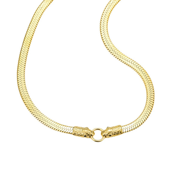 Stainless Steel Snakeshaped Chain 18K Gold Electroplated Women's Fashion Clavicle Necklace