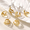 316L Stainless Steel Snakeshaped Geometric Ring Electroplated Hand Jewelry For Women