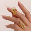 316L Stainless Steel Snakeshaped Geometric Ring Electroplated Hand Jewelry For Women