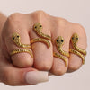 316L Stainless Steel Snakeshaped Geometric Ring Electroplated Hand Jewelry For Women