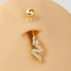 Stainless Steel Snakeshaped Navel Ring With Electroplating For Women