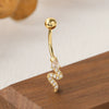 Stainless Steel Snakeshaped Navel Ring With Electroplating For Women
