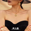 316L Stainless Steel Snowflake Czech Rhinestone Jewelry Set With 18K Real Gold Electroplating For Women