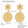 316L Stainless Steel Snowflake Czech Rhinestone Jewelry Set With 18K Real Gold Electroplating For Women