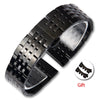 Stainless Steel Solid Seven Bead Watch Strap Replacement Bracelet With Curved End Locking Clasp Natural Style