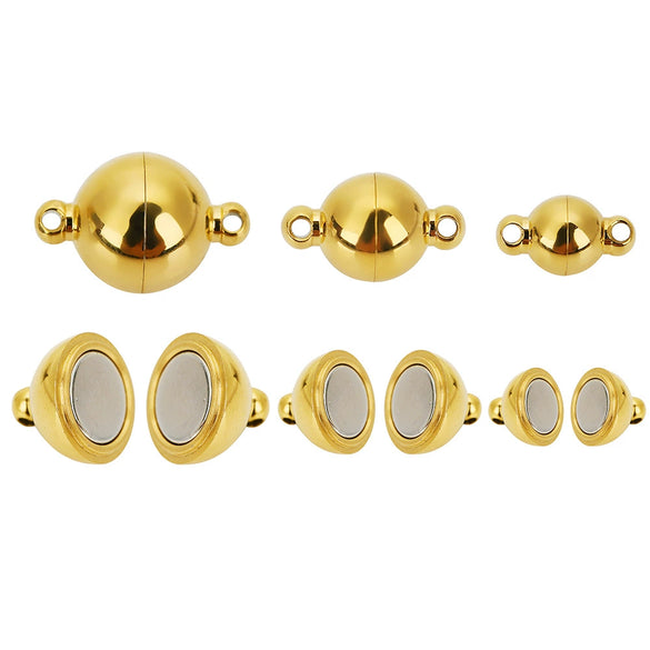 Stainless Steel Spherical Magnetic Buckle Jewelry With Electroplating Treatment