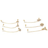 Stainless Steel Split Double Ear Hole Screw Ball Earring With Chain Simple Style