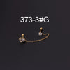Stainless Steel Split Double Ear Hole Screw Ball Earring With Chain Simple Style