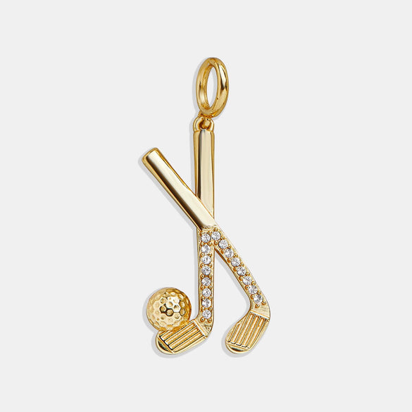 Stainless Steel Sports Barbell Pendant Furnace Vacuum Electroplated 18K Gold Colorpreserving Unisex