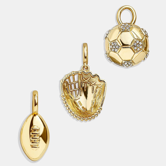 Stainless Steel Sports Series Tennis Volleyball Hockey Pendant Furnace Vacuum Plated 18K Gold Color