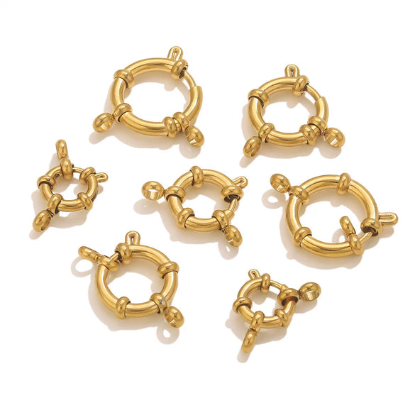 Stainless Steel Spring Buckle Jewelry Accessories Diy Necklace Bracelet 18K Gold Plated Connection Buckle Pendant Buckle