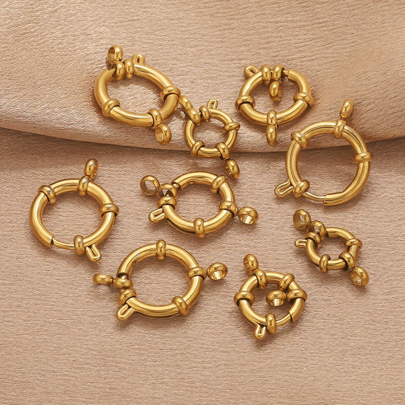 Stainless Steel Spring Buckle Jewelry Accessories Diy Necklace Bracelet 18K Gold Plated Connection Buckle Pendant Buckle