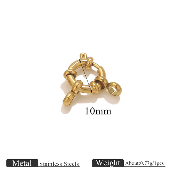 Stainless Steel Spring Buckle Jewelry Accessories Diy Necklace Bracelet 18K Gold Plated Connection Buckle Pendant Buckle