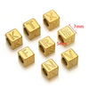 Stainless Steel Square Bead Jewelry Accessories With Engraved English Letters And Electroplating