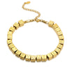 Stainless Steel Square Bead Jewelry Accessories With Engraved English Letters And Electroplating