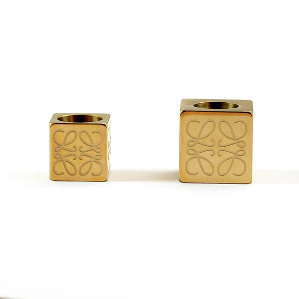 Stainless Steel Square Beaded Loose Beads With Corrosion Pattern And Polished Electroplated Bracelet Necklace Accessories