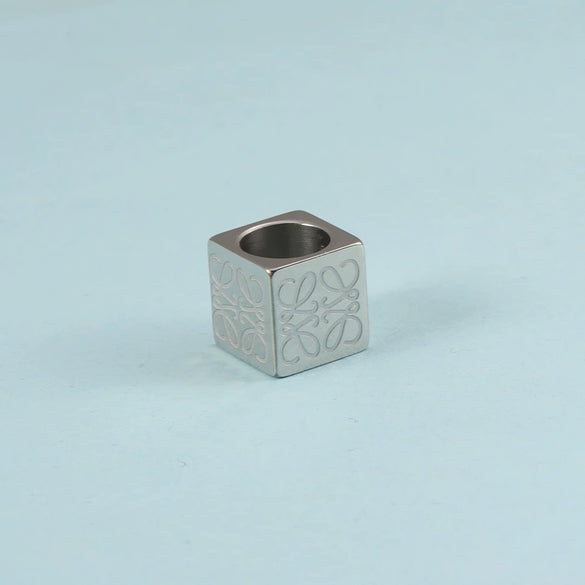 Stainless Steel Square Beaded Loose Beads With Corrosion Pattern And Polished Electroplated Bracelet Necklace Accessories