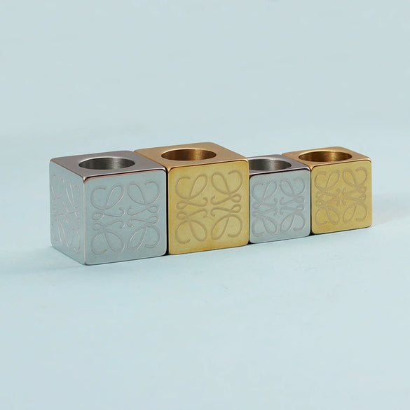 Stainless Steel Square Beaded Loose Beads With Corrosion Pattern And Polished Electroplated Bracelet Necklace Accessories