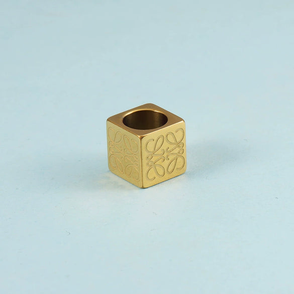 Stainless Steel Square Beaded Loose Beads With Corrosion Pattern And Polished Electroplated Bracelet Necklace Accessories