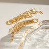 Stainless Steel Square Buckle Tassel Geometric Style Electroplated Women's Earrings