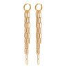 Stainless Steel Square Buckle Tassel Geometric Style Electroplated Women's Earrings