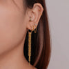 Stainless Steel Square Buckle Tassel Geometric Style Electroplated Women's Earrings