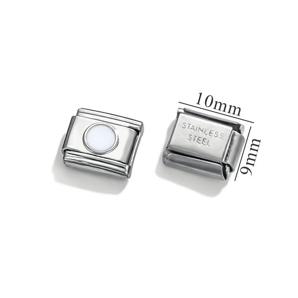 Stainless Steel Square Dot Enamel Elastic Diy Bracelet With Electroplating Fashion Geometric Style