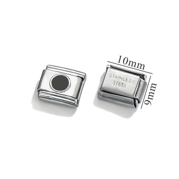 Stainless Steel Square Dot Enamel Elastic Diy Bracelet With Electroplating Fashion Geometric Style
