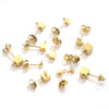Stainless Steel Square Ear Stud Jewelry Accessories Titanium Steel Electroplated 18K Gold Plated Geometric Diy Ear Stud Piece