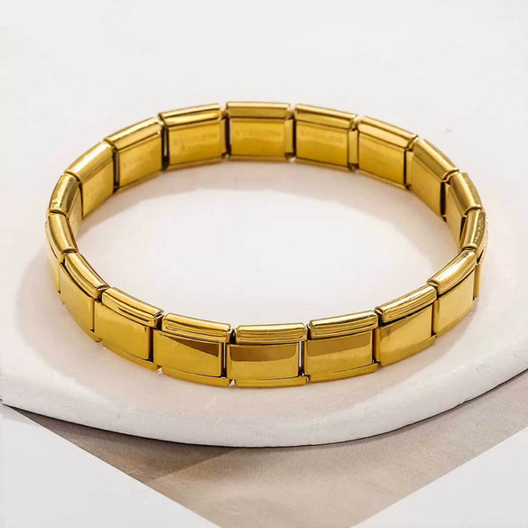 Stainless Steel Square Elastic Stitching Fashion Geometric Electroplated Unisex Bracelet