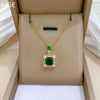Stainless Steel Square Emerald Fashion Light Luxury Elegant Gorgeous Diamond Unisex Allmatch Clavicle Chain With Animal Zodiac Pattern