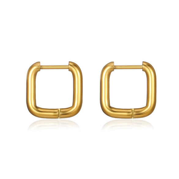 Stainless Steel Square Geometric Electroplated Women's Earrings