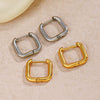 Stainless Steel Square Geometric Electroplated Women's Earrings