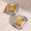 Stainless Steel Square Geometric Electroplated Women's Earrings